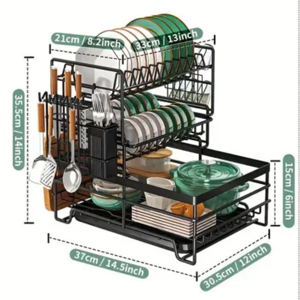 1pc Dish Racks, 3-Tier - Picture 2 of 2